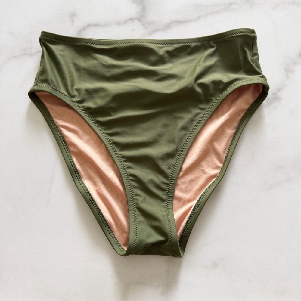 J. Crew Hallie Bikini Bottom Safari Green Small Beach Vacation